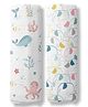 Haus & Kinder Seashell Collection 100% Cotton Muslin Swaddle Pack of 2- Multicolour