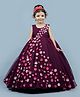 Li&Li BOUTIQUE Sleeveless Flower Petals & Beads Embellished Fit & Flare Dress - Burgundy, Pink, & Peach