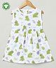 The Boo Boo Club 100% Muslin Organic Cotton Sleeveless Dinosaur Printed Dress - White