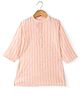 Babyhug 100% Cotton Y/D Three Fourth Kurta- Peach