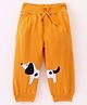 Mini Taurus Cotton Knit Full Length Lounge Pant with Puppy Print - Yellow Gold