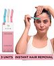 Azah Reusable Face Razor For Women Facial Hair Eyebrows, Upper Lip, Peach Fuzz, Chin - Pack of 3 | Multi Color