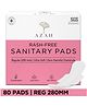 Azah Sanitary Napkins For Women 100% Rash Free 3x More Absorbent Ultra Soft - Pack of 80 | Regular