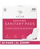 Azah Sanitary Napkins For Women 100% Rash Free 3x More Absorbent Ultra Soft - Pack of 20 | XL
