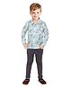 DOTSON Full Sleeves Floral Printed Shirt  & Pant - Blue