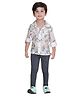 DOTSON Full Sleeves Floral Printed Shirt  & Pant - Pink