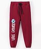 Bodycare Full Length Lounge Pant Text Print - Maroon