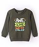 Bodycare Cotton Full Sleeves T-Shirt with Text Print - Olive Grey