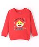 Bodycare Terry Cotton Full Sleeves Sweatshirt with Graphics Print - Red