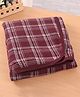 Simply Knitted Cotton Checkered Bath Towel L 80 x B 80 cm - Maroon