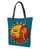 lycheebags Printed Canvas Tote Bag - Blue