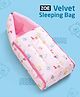 Zoe Velvet 3 in 1 Baby Carry Nest Cum Sleeping Bag Puppy Print- Pink| Soft and Cozy| Snug Fit| Light Weight and Easy to Carry| Travel Friendly| Easy Zipper Closure| New Born Gifting Option| Boys & Girls| 100% Cotton Fabric