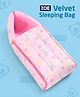 Zoe Velvet 3 in 1 Baby Carry Nest Cum Sleeping Bag Teddy Print- Pink| Soft and Cozy| Snug Fit| Light Weight and Easy to Carry| Travel Friendly| Easy Zipper Closure| New Born Gifting Option| Boys & Girls| 100% Cotton Fabric