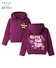 Arias Cotton Brushed Knit Full Sleeves Hooded Sweatshirt with HD Text Print - Purple