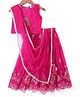 Babyhug Sleeveless Zari with Sequenced Choli with  Embroidered Lehenga  and Dupatta Set - Fuschia