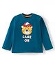 Babyhug 100% Cotton Full Sleeves T-Shirt With Tiger Graphics - Teal