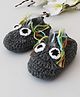 Woonie Crochet Monster Face Detailed Booties - Grey