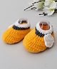 Woonie Handmade Flower Design Booties - Yellow