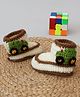 Woonie Crochet Truck Applique Boots - Off White