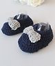 Woonie Handmade Bow Detailed Booties - Blue