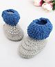 Woonie Handmade Booties With Fur Bordered - Grey
