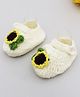 Woonie Sunflower Embellished Booties - Off White