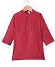 Babyhug Cotton Lurex Woven Full Sleeves Sequined Kurta - Red
