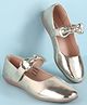 Pine Kids Ballerina with Bow Applique & Velcro Closure - Golden