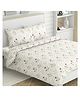 Haus & Kinder Rose Serenity 186 TC 100 % Cotton King Printed Bedsheet- White