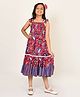 Lil' Drama Cap Sleeves Paisley Printed Tiered Dress - Purple & Red