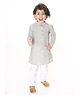 Vastramay Pure Cotton Full Sleeves Solid  Kurta Pyjama Set -  Grey And White