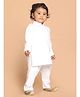Vastramay Pure Cotton Full Sleeves Solid Kurta Pyjama Set - White