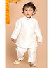 Vastramay Silk  Full Sleeves Solid Kurta Pyjama Set - White