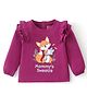 Babyhug Cotton Full Sleeves Tee With Fox Graphics & Frill Detailing- Purple