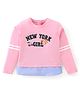 Babyhug 100% Cotton Knit Full Sleeves T-Shirt with Text Graphics - Pink