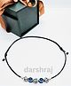 Darshraj Jewels 925 Sterling Silver 3 Flower With Evil Eye Black Thread Anklet For Baby Girls Baby Boys- 2.1 g
