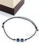 DARSHRAJ 925 Sterling Silver 2 Evil Eye With Silver Ball Black Thread Anklet For Baby Girls Baby Boys