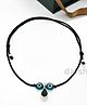 DARSHRAJ 925 Sterling Silver Evil Eye Green Stone Black Thread Anklet For Baby Girls Baby Boys