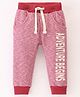 Ollypop Fleece Full Length Text Printed Lounge Pant - Navy Red
