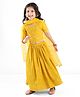 Babyhug Woven Three Fourth Lehenga Choli And Dupatta Floral Embroidery & Sequine Detailing - Yellow