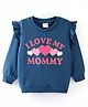 Babyhug Cotton Knit Full Sleeves Sweatshirt With Text Graphics- Navy Blue