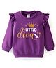 Babyhug 100% Cotton Full Sleeves Sweatshirt with Text Graphics Print - Purple