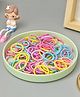 Yellow Bee 100 Soft Braided Hair Rubber Bands - Yellow Blue Pink Purple & Peach