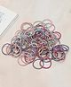 Yellow Bee 100 Soft Braided Hair Rubber Bands - Yellow Pink Blue Purple Silver & Peach