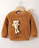 Kookie Kids Full Sleeves Sweatshirt With Teddy Applique - Brown