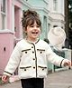 Kookie Kids Full Sleeves Sweat Jacket With Solid Colour - White