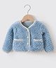 Kookie Kids Full Baggy Sleeves Sweat Jacket with Cable Knit Design - Blue
