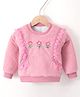 Kookie Kids Full Sleeves Sweatshirt with Floral Embroidery - Pink