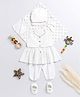Vastramay Sleeveless Gota Patti Embellished  Kurti & Pyjama With Cap & Shoe Set -  White