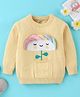 ToffyHouse 100% Flatknitted Cotton Full Sleeves Pullover  Flower Design - Yellow